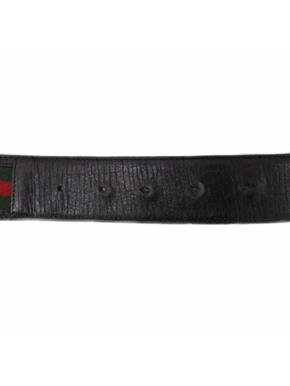 Gucci Sherry Line Interlocking G Buckle Belt Canvas Leather Red Green